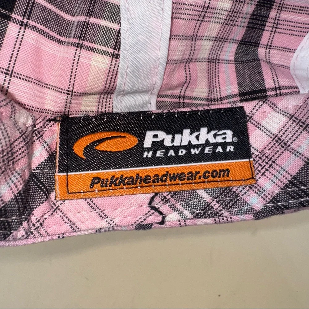 Pukka‎ Pebble Beach Embroidered Pink Plaid adjustable Baseball Cap, EUC